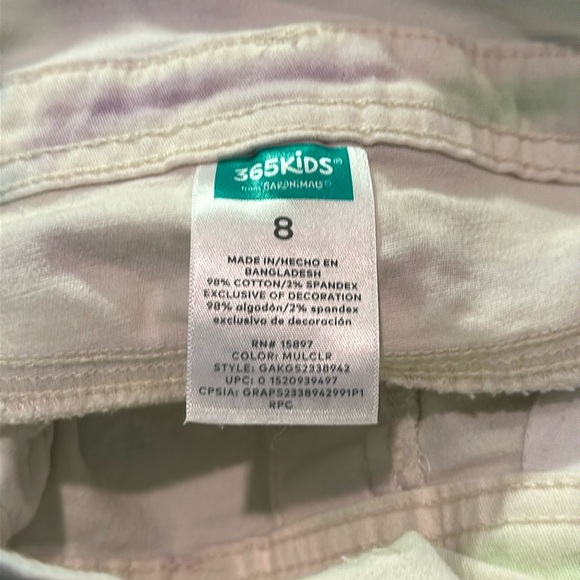 nwot 365 KIDS Tie Die Frayed Shortall Girls Size 8 - Picture 2 of 6